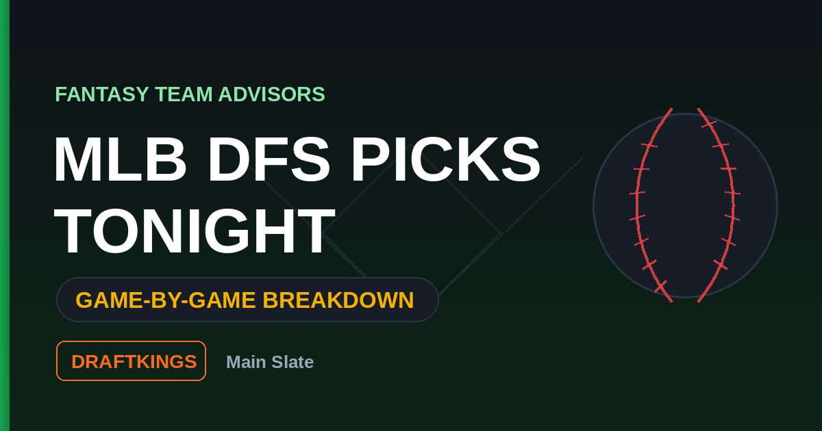 MLB DFS game by game breakdown for DraftKings and FanDuel