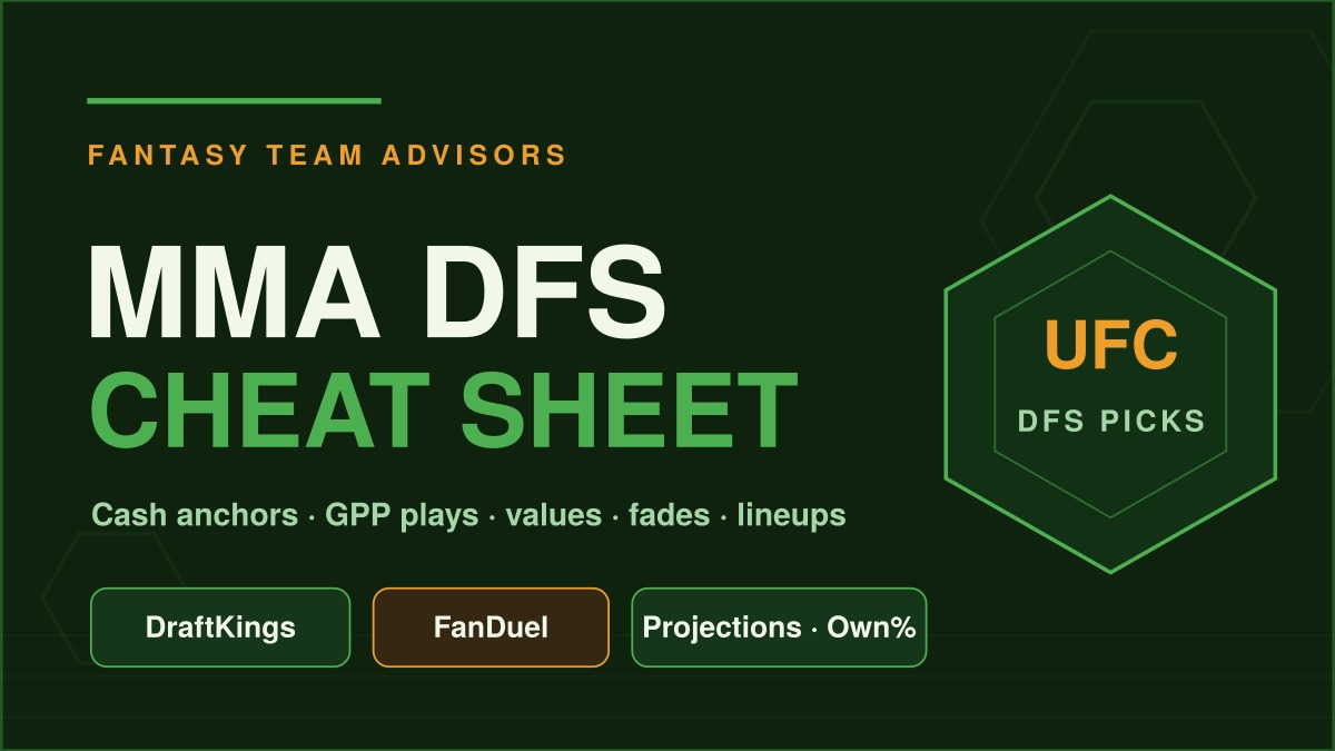 Fantasy Team Advisors MMA DFS cheat sheet for UFC DraftKings and FanDuel