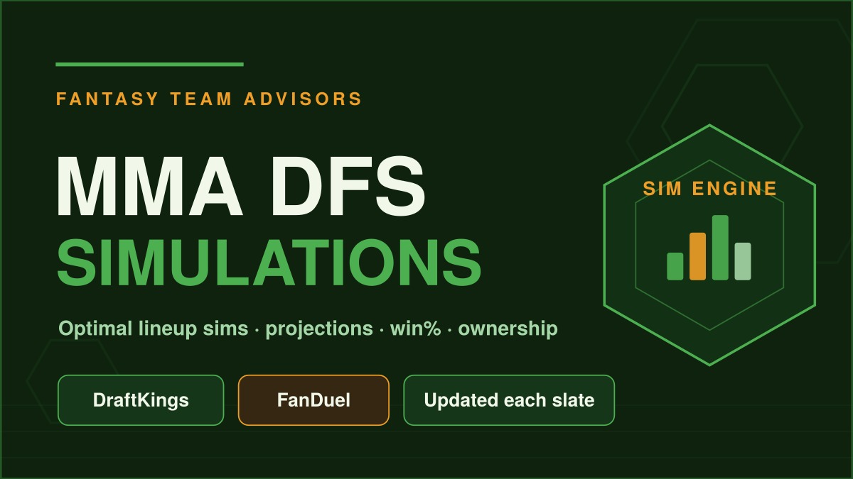 Fantasy Team Advisors MMA DFS simulations with DraftKings and FanDuel UFC lineup sims, projections, win probability, and ownership